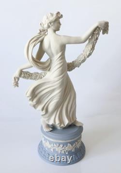 Wedgwood Blue Jasper figure Dancing Hours Boxed Laurel Garland jasperware