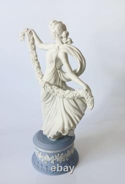 Wedgwood Blue Jasper figure Dancing Hours Boxed Laurel Garland jasperware