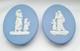 Wedgwood Blue Jasper Rare Pram Plaques X 2 Jasperware