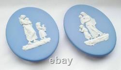 Wedgwood Blue Jasper rare Pram Plaques X 2 jasperware Wedgwood Blue Jasper rare Pram Plaques X 2 jasperware