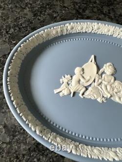 Wedgwood Blue Jasper ware Oval Tray'The Infant Academy'. Boxed