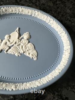Wedgwood Blue Jasper ware Oval Tray'The Infant Academy'. Boxed