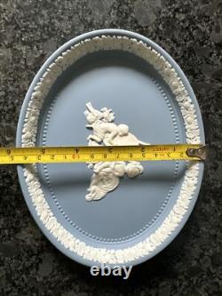Wedgwood Blue Jasper ware Oval Tray'The Infant Academy'. Boxed