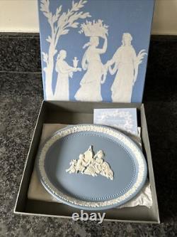 Wedgwood Blue Jasper ware Oval Tray'The Infant Academy'. Boxed