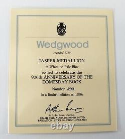Wedgwood Blue Jasperware 900th Anniversary Of The Domesday Book Seal Medallion