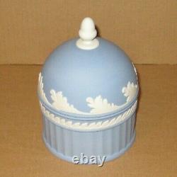 Wedgwood Blue Jasperware Acanthus Acorn Domed Box