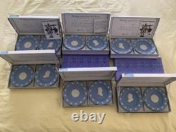 Wedgwood Blue Jasperware American State Seals Full Set of Thirteen England