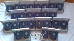 Wedgwood Blue Jasperware American State Seals Full Set of Thirteen England