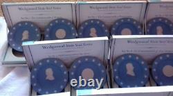 Wedgwood Blue Jasperware American State Seals Full Set of Thirteen England