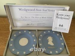 Wedgwood Blue Jasperware American State Seals Full Set of Thirteen England