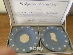 Wedgwood Blue Jasperware American State Seals Full Set of Thirteen England
