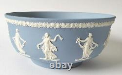 Wedgwood Blue Jasperware Bowl Dancing Hours 8 Inch