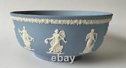 Wedgwood Blue Jasperware Bowl Dancing Hours 8 Inch