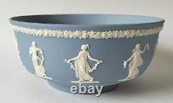 Wedgwood Blue Jasperware Bowl Dancing Hours 8 Inch