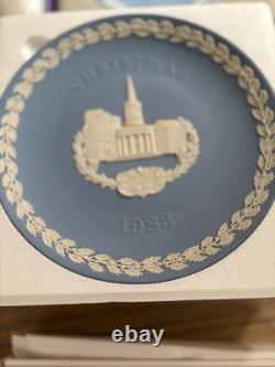 Wedgwood Blue Jasperware Christmas Plates Collection 1969-1988 Boxed Job Lot
