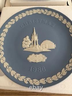 Wedgwood Blue Jasperware Christmas Plates Collection 1969-1988 Boxed Job Lot