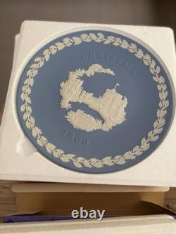 Wedgwood Blue Jasperware Christmas Plates Collection 1969-1988 Boxed Job Lot