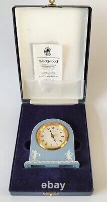 Wedgwood Blue Jasperware Clock Dancing Hours Boxed