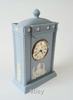 Wedgwood Blue Jasperware Clock Queen Mother