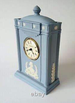 Wedgwood Blue Jasperware Clock Queen Mother