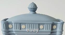 Wedgwood Blue Jasperware Clock Queen Mother