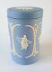 Wedgwood Blue Jasperware Dancing Hours Cannister