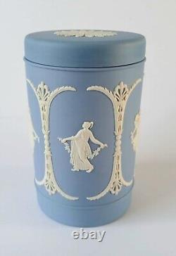 Wedgwood Blue Jasperware Dancing Hours Cannister