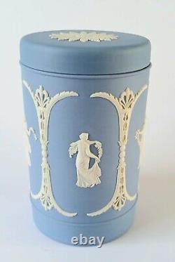 Wedgwood Blue Jasperware Dancing Hours Cannister