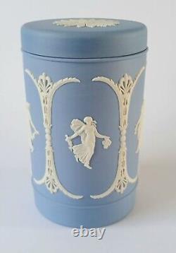 Wedgwood Blue Jasperware Dancing Hours Cannister