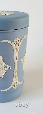 Wedgwood Blue Jasperware Dancing Hours Cannister