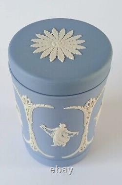 Wedgwood Blue Jasperware Dancing Hours Cannister