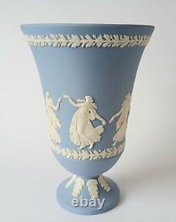 Wedgwood Blue Jasperware Dancing Hours Footed Vase