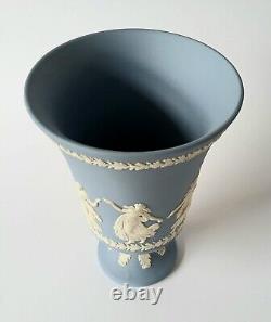 Wedgwood Blue Jasperware Dancing Hours Footed Vase