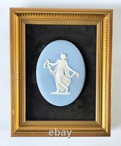 Wedgwood Blue Jasperware Dancing Hours Framed Plaque