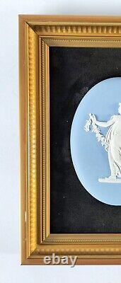 Wedgwood Blue Jasperware Dancing Hours Framed Plaque