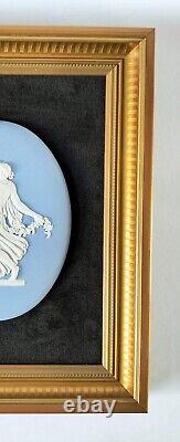 Wedgwood Blue Jasperware Dancing Hours Framed Plaque