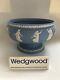 Wedgwood Blue Jasperware Dancing Hours Pedestal Bowl In Excellent Condition
