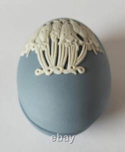 Wedgwood Blue Jasperware Egg Trinket Box Christmas Bells