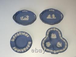 Wedgwood Blue Jasperware England Set Of 11 Trinket Vase Egg