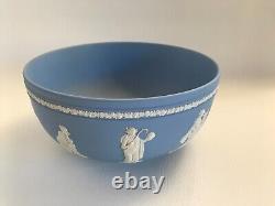 Wedgwood Blue Jasperware Fruit Bowl With 9 Muses Around The Body