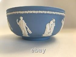 Wedgwood Blue Jasperware Fruit Bowl With 9 Muses Around The Body