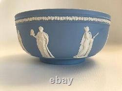 Wedgwood Blue Jasperware Fruit Bowl With 9 Muses Around The Body