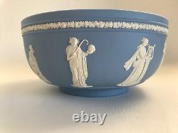 Wedgwood Blue Jasperware Fruit Bowl With 9 Muses Around The Body