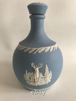 Wedgwood Blue Jasperware Glenfiddich whiskey decanter empty