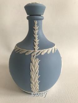 Wedgwood Blue Jasperware Glenfiddich whiskey decanter empty