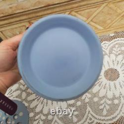 Wedgwood Blue Jasperware Handled Vase with Frog, Centaur Chiron and Achillies