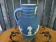 Wedgwood Blue Jasperware Large Doric Jug Pitcher Satyr Head (c. 1869)