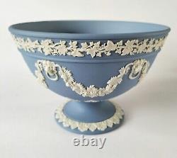 Wedgwood Blue Jasperware Lions Head and Garland Bowl