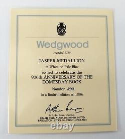 Wedgwood Blue Jasperware Medallion 900th Anniversary Domesday Book Seal