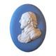 Wedgwood Blue Jasperware Medallion Shakespeare Cameo White Oval Pottery